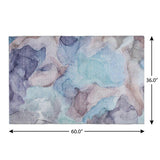 3' X 5' Navy Blue And Blue Abstract Shag Washable Area Rug With UV Protection - HomeRoots - Flyclothing LLC
