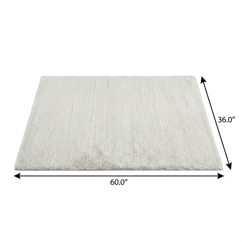 3' X 5' Blue And Denim Blue Abstract Shag Washable Area Rug With UV Protection - HomeRoots - Flyclothing LLC