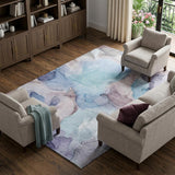 8' X 10' Navy Blue And Blue Abstract Shag Washable Area Rug With UV Protection - HomeRoots - Flyclothing LLC