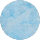 8' Blue And Denim Blue Abstract Shag Washable Round Rug With UV Protection - HomeRoots - Flyclothing LLC