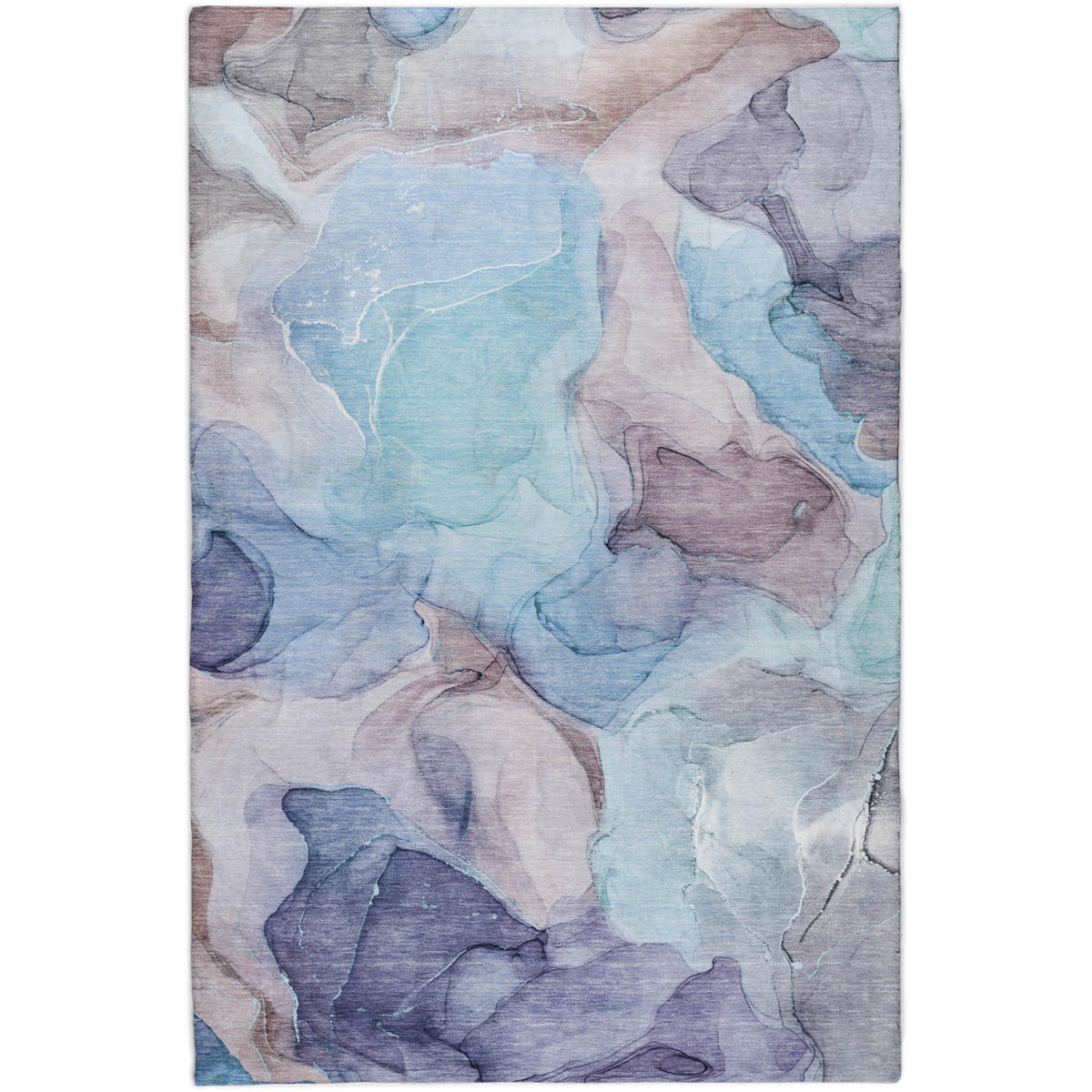 9' X 12' Navy Blue And Blue Abstract Shag Washable Area Rug With UV Protection - HomeRoots - Flyclothing LLC