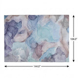 9' X 12' Navy Blue And Blue Abstract Shag Washable Area Rug With UV Protection - HomeRoots - Flyclothing LLC