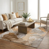 5' X 8' Orange And Peach Abstract Shag Washable Area Rug With UV Protection - HomeRoots - Flyclothing LLC