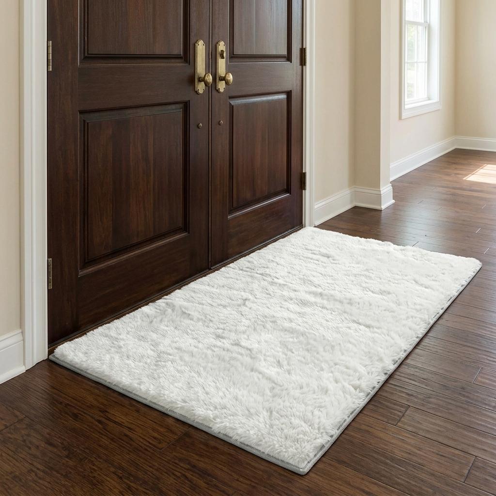 3' X 5' Beige And Ivory Abstract Shag Washable Area Rug With UV Protection - HomeRoots - Flyclothing LLC