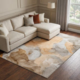 10' X 14' Orange And Peach Abstract Shag Washable Area Rug With UV Protection - HomeRoots - Flyclothing LLC