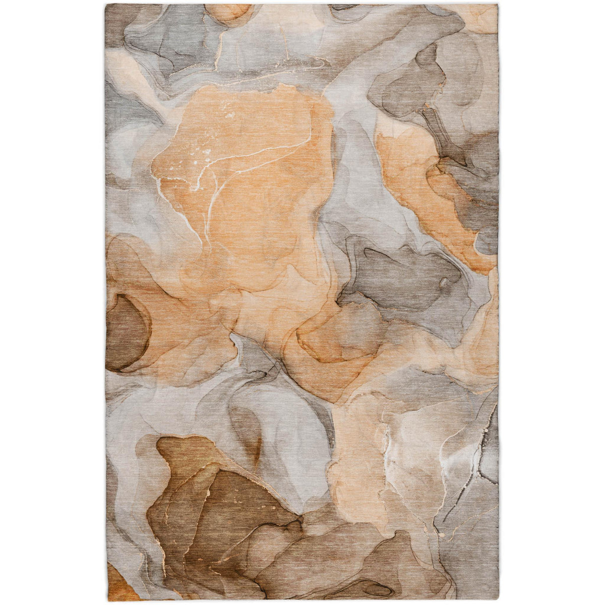 10' X 14' Orange And Peach Abstract Shag Washable Area Rug With UV Protection - HomeRoots - Flyclothing LLC