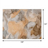10' X 14' Orange And Peach Abstract Shag Washable Area Rug With UV Protection - HomeRoots - Flyclothing LLC