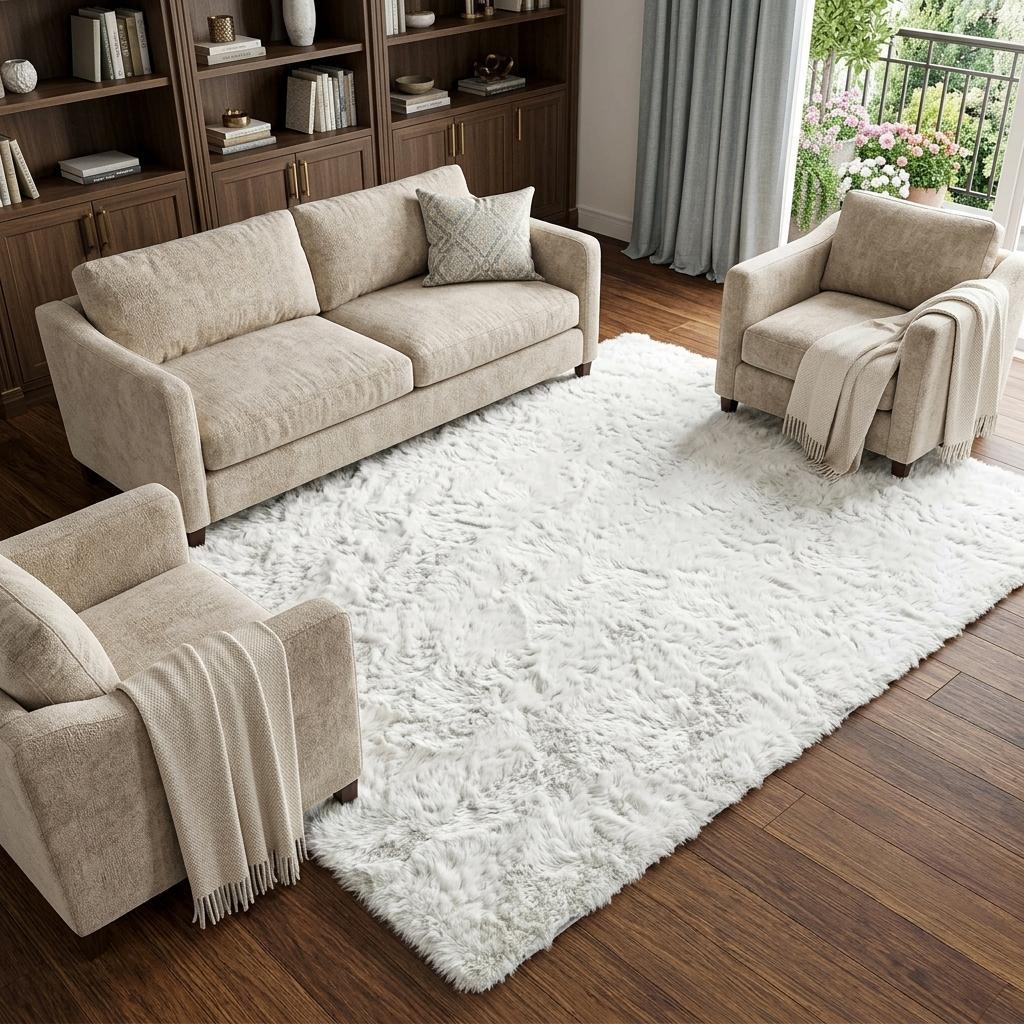 9' X 12' Beige And Ivory Abstract Shag Washable Area Rug With UV Protection - HomeRoots - Flyclothing LLC