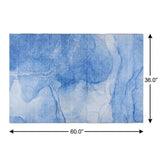 3' X 5' Blue And Denim Blue Abstract Shag Washable Area Rug With UV Protection - HomeRoots - Flyclothing LLC