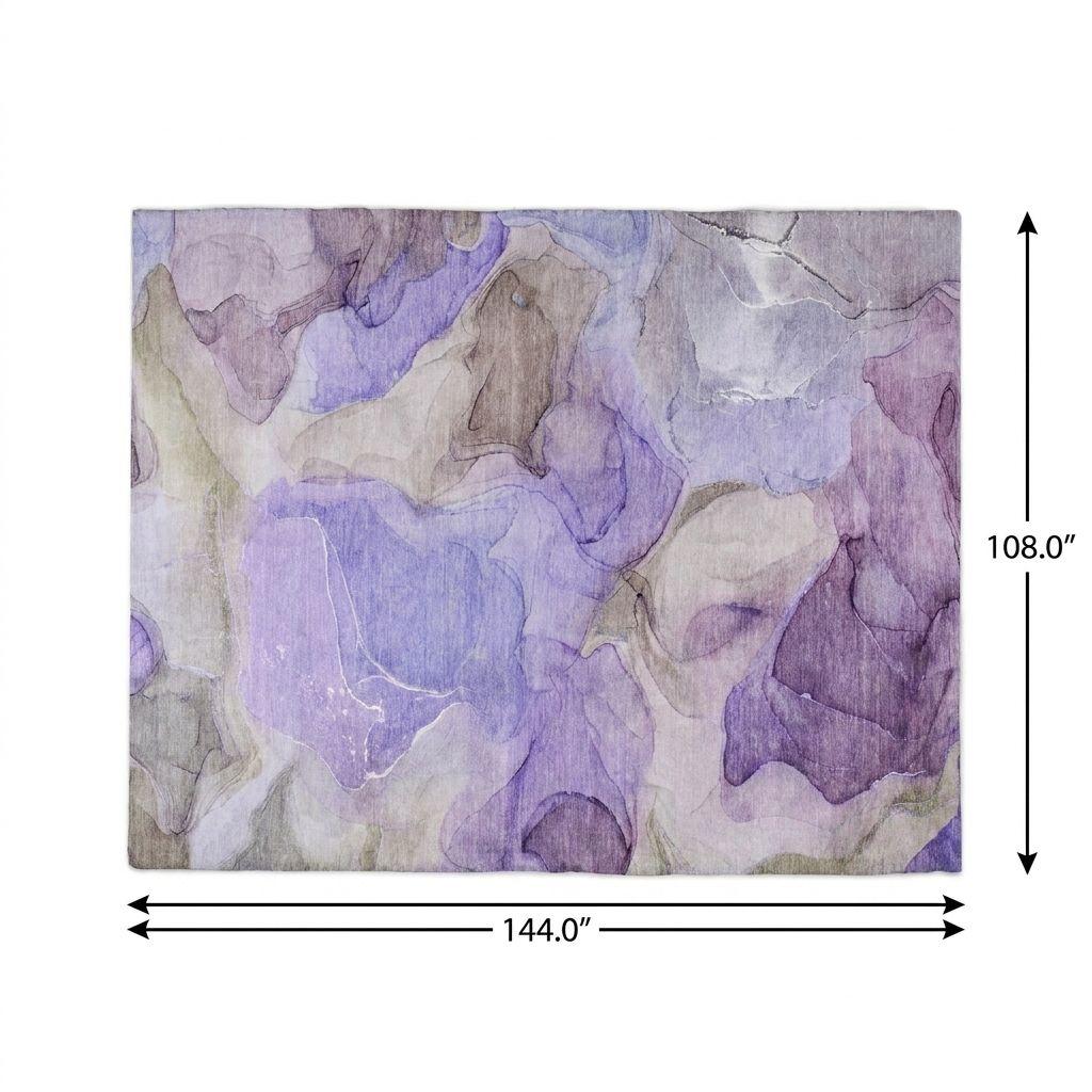 9' X 12' Purple And Lilac Abstract Shag Washable Area Rug With UV Protection - HomeRoots - Flyclothing LLC