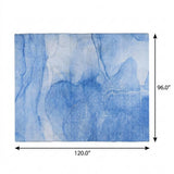 8' X 10' Blue And Denim Blue Abstract Shag Washable Area Rug With UV Protection - HomeRoots - Flyclothing LLC