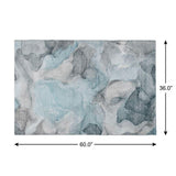 3' X 5' Teal And Gray Abstract Shag Washable Area Rug With UV Protection - HomeRoots - Flyclothing LLC