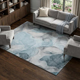 8' X 10' Teal And Gray Abstract Shag Washable Area Rug With UV Protection - HomeRoots - Flyclothing LLC