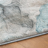 8' X 10' Teal And Gray Abstract Shag Washable Area Rug With UV Protection - HomeRoots - Flyclothing LLC
