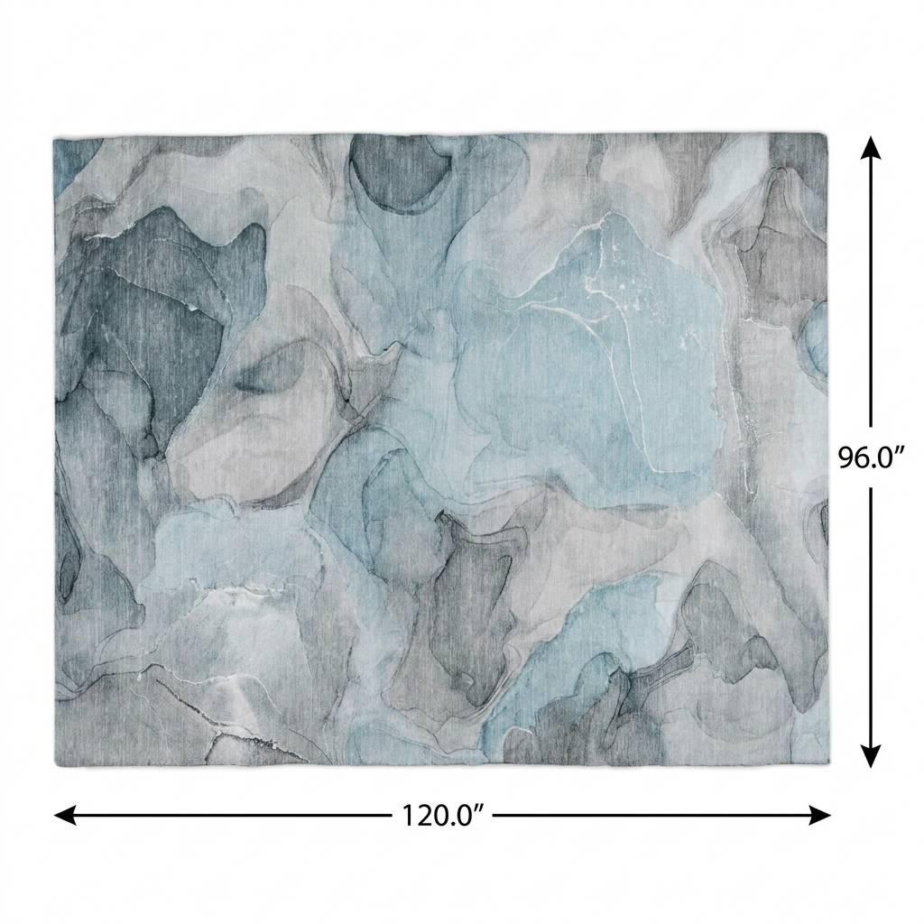 8' X 10' Teal And Gray Abstract Shag Washable Area Rug With UV Protection - HomeRoots - Flyclothing LLC