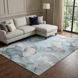 10' X 14' Teal And Gray Abstract Shag Washable Area Rug With UV Protection - HomeRoots - Flyclothing LLC