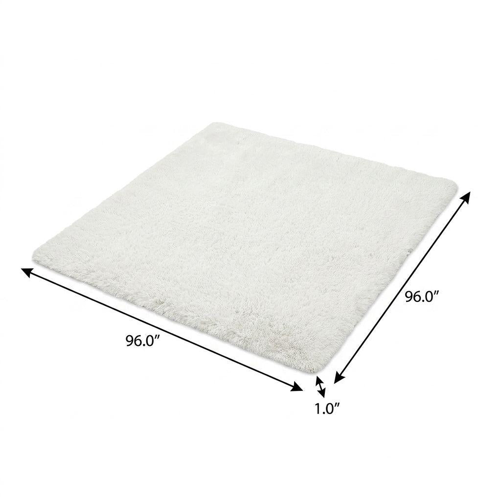 8' Orange And Peach Abstract Shag Washable Round Rug With UV Protection - HomeRoots - Flyclothing LLC