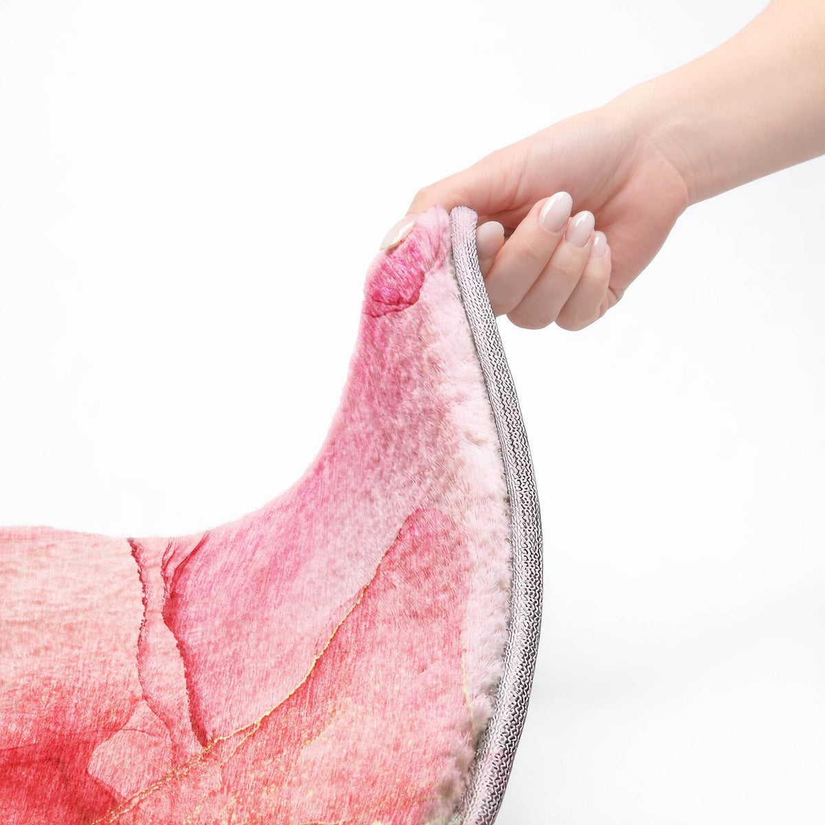 8' Pink And Blush Abstract Shag Washable Round Rug With UV Protection - HomeRoots - Flyclothing LLC