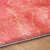 8' Pink And Blush Abstract Shag Washable Round Rug With UV Protection - HomeRoots - Flyclothing LLC