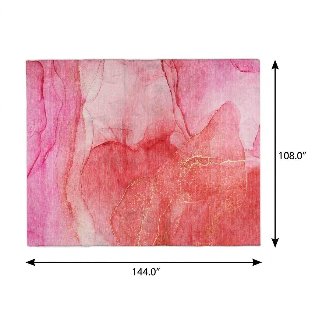9' X 12' Pink And Blush Abstract Shag Washable Area Rug With UV Protection - HomeRoots - Flyclothing LLC
