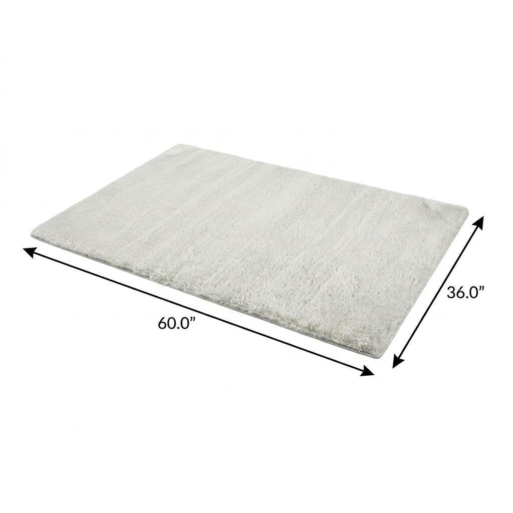 3' X 5' Teal And Ivory Abstract Shag Washable Area Rug With UV Protection - HomeRoots - Flyclothing LLC