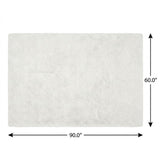 5' X 8' Teal And Ivory Abstract Shag Washable Area Rug With UV Protection - HomeRoots - Flyclothing LLC