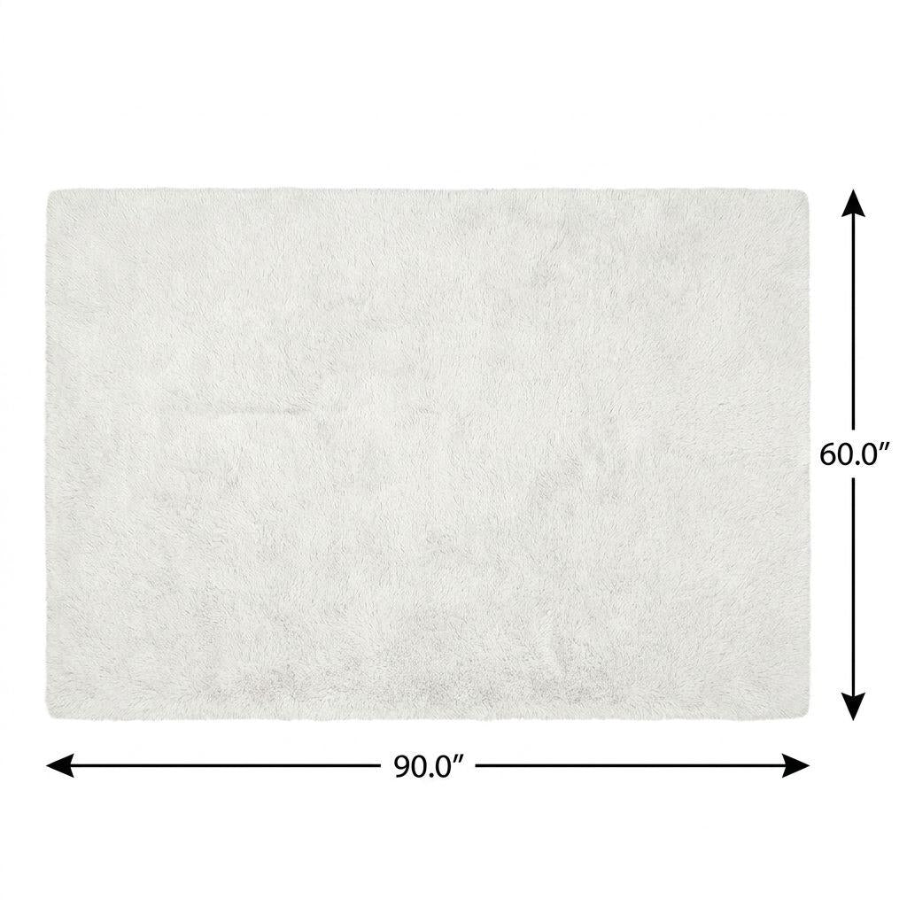 5' X 8' Teal And Ivory Abstract Shag Washable Area Rug With UV Protection - HomeRoots - Flyclothing LLC