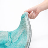 8' Teal And Ivory Abstract Shag Washable Round Rug With UV Protection - HomeRoots - Flyclothing LLC