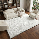 8' X 10' Teal And Ivory Abstract Shag Washable Area Rug With UV Protection - HomeRoots - Flyclothing LLC