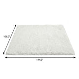 9' X 12' Teal And Ivory Abstract Shag Washable Area Rug With UV Protection - HomeRoots - Flyclothing LLC