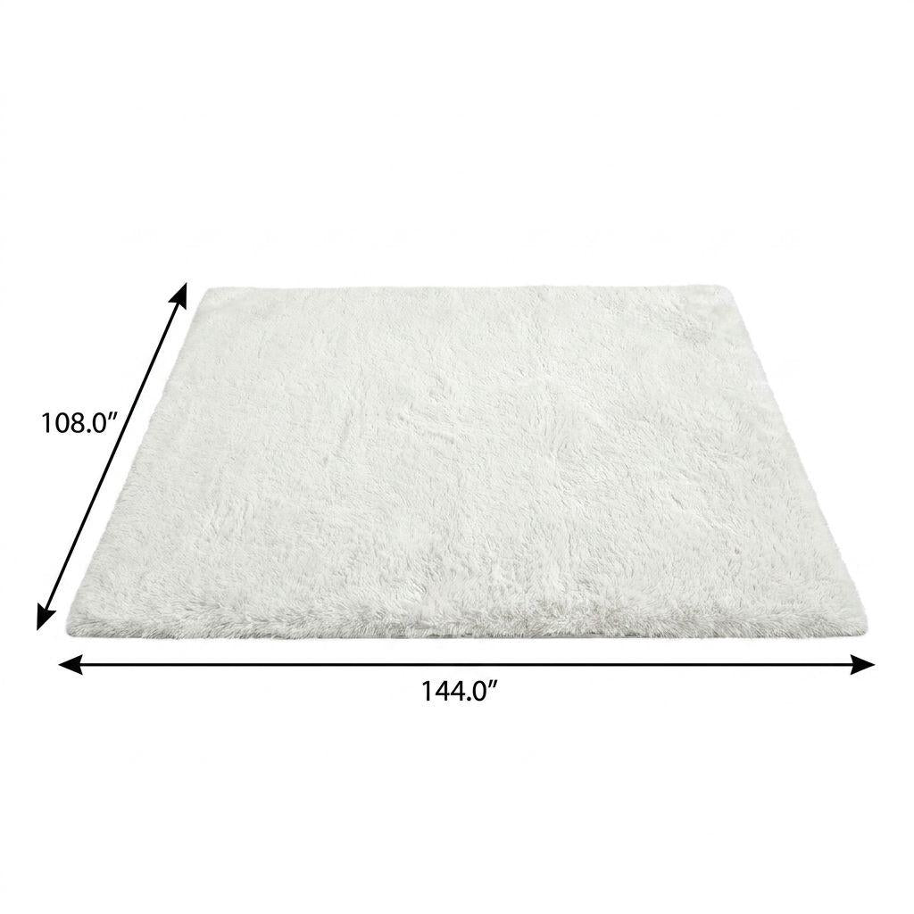 9' X 12' Teal And Ivory Abstract Shag Washable Area Rug With UV Protection - HomeRoots - Flyclothing LLC