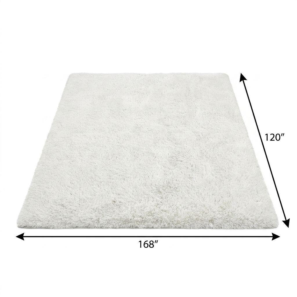 10' X 14' Teal And Ivory Abstract Shag Washable Area Rug With UV Protection - HomeRoots - Flyclothing LLC