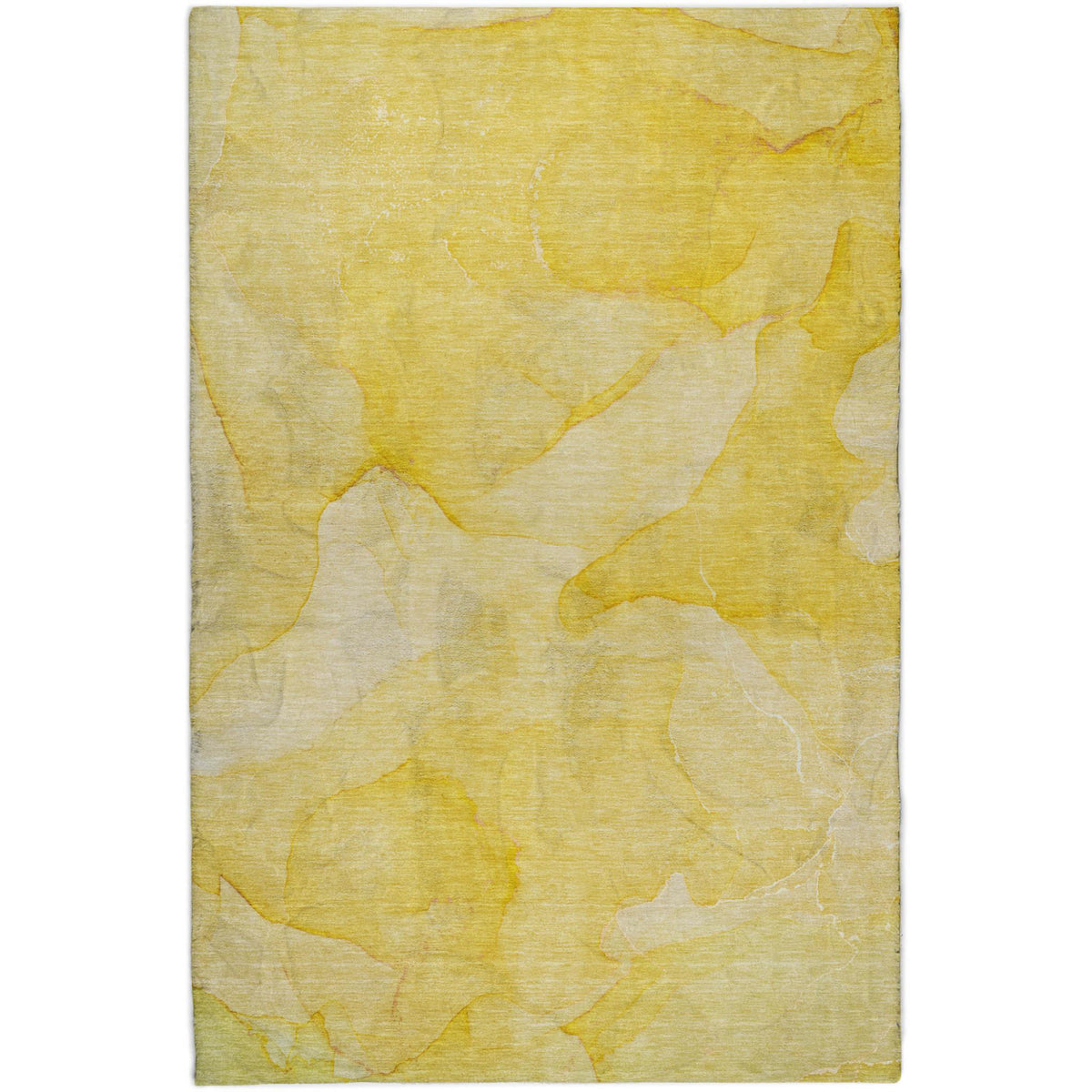 3' X 5' Gold And Ivory Abstract Shag Washable Area Rug With UV Protection - HomeRoots - Flyclothing LLC