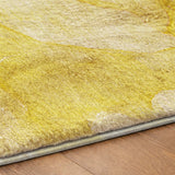 8' Gold And Ivory Abstract Shag Washable Round Rug With UV Protection - HomeRoots - Flyclothing LLC
