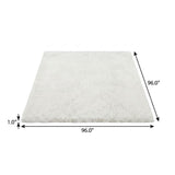 8' Gold And Ivory Abstract Shag Washable Round Rug With UV Protection - HomeRoots - Flyclothing LLC