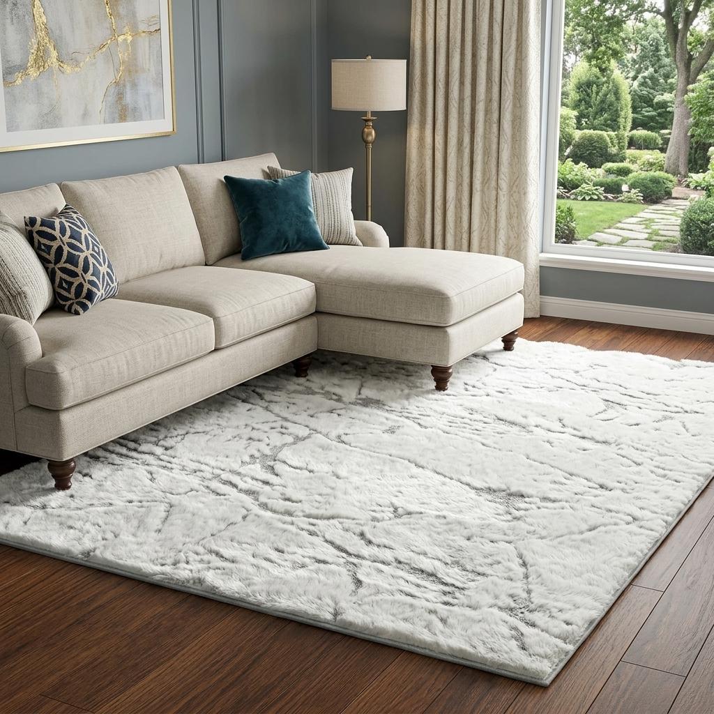 10' X 14' Gold And Ivory Abstract Shag Washable Area Rug With UV Protection - HomeRoots - Flyclothing LLC