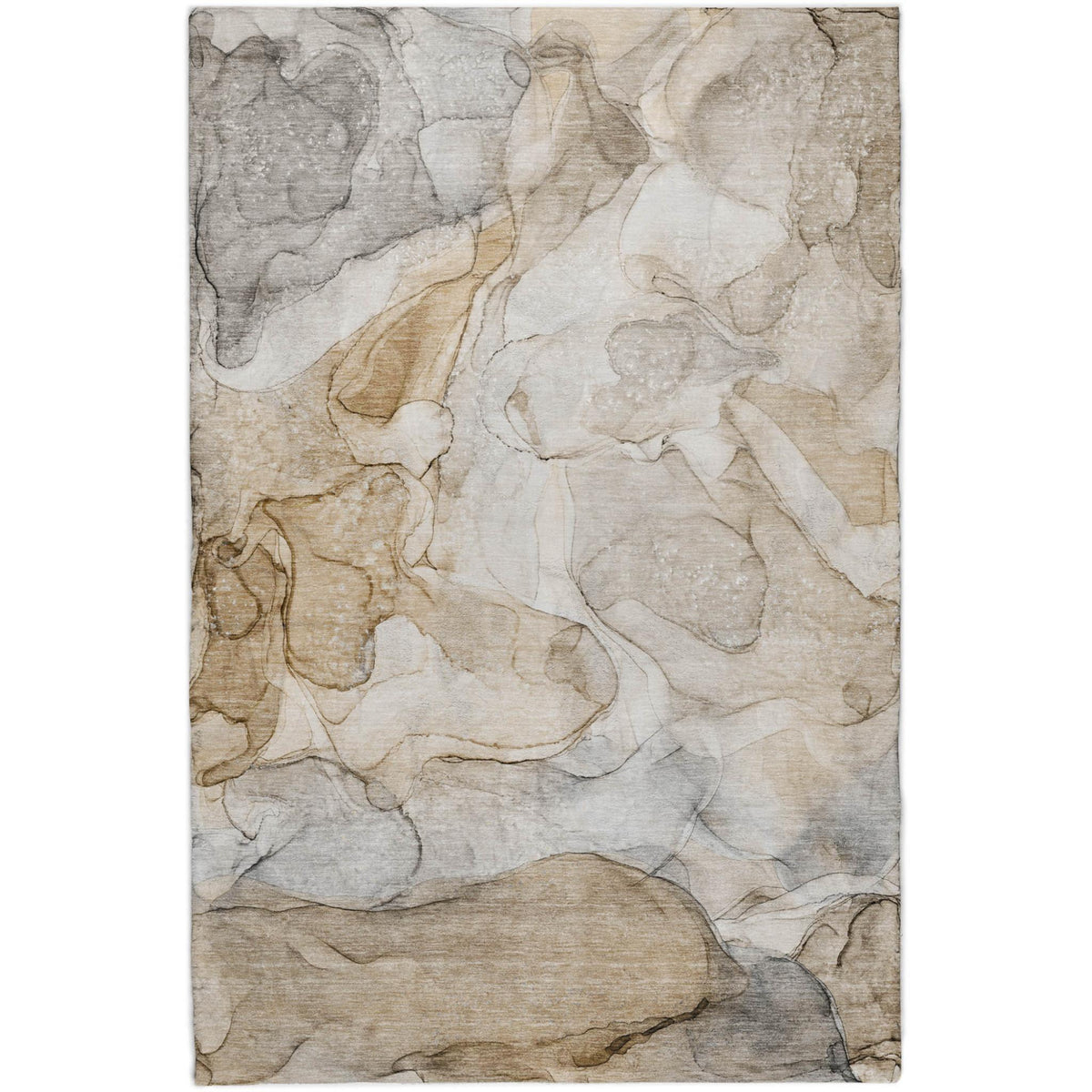 3' X 5' Beige And Taupe Abstract Shag Washable Area Rug With UV Protection - HomeRoots - Flyclothing LLC