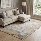 8' X 10' Beige And Taupe Abstract Shag Washable Area Rug With UV Protection - HomeRoots - Flyclothing LLC