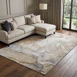 9' X 12' Beige And Taupe Abstract Shag Washable Area Rug With UV Protection - HomeRoots - Flyclothing LLC