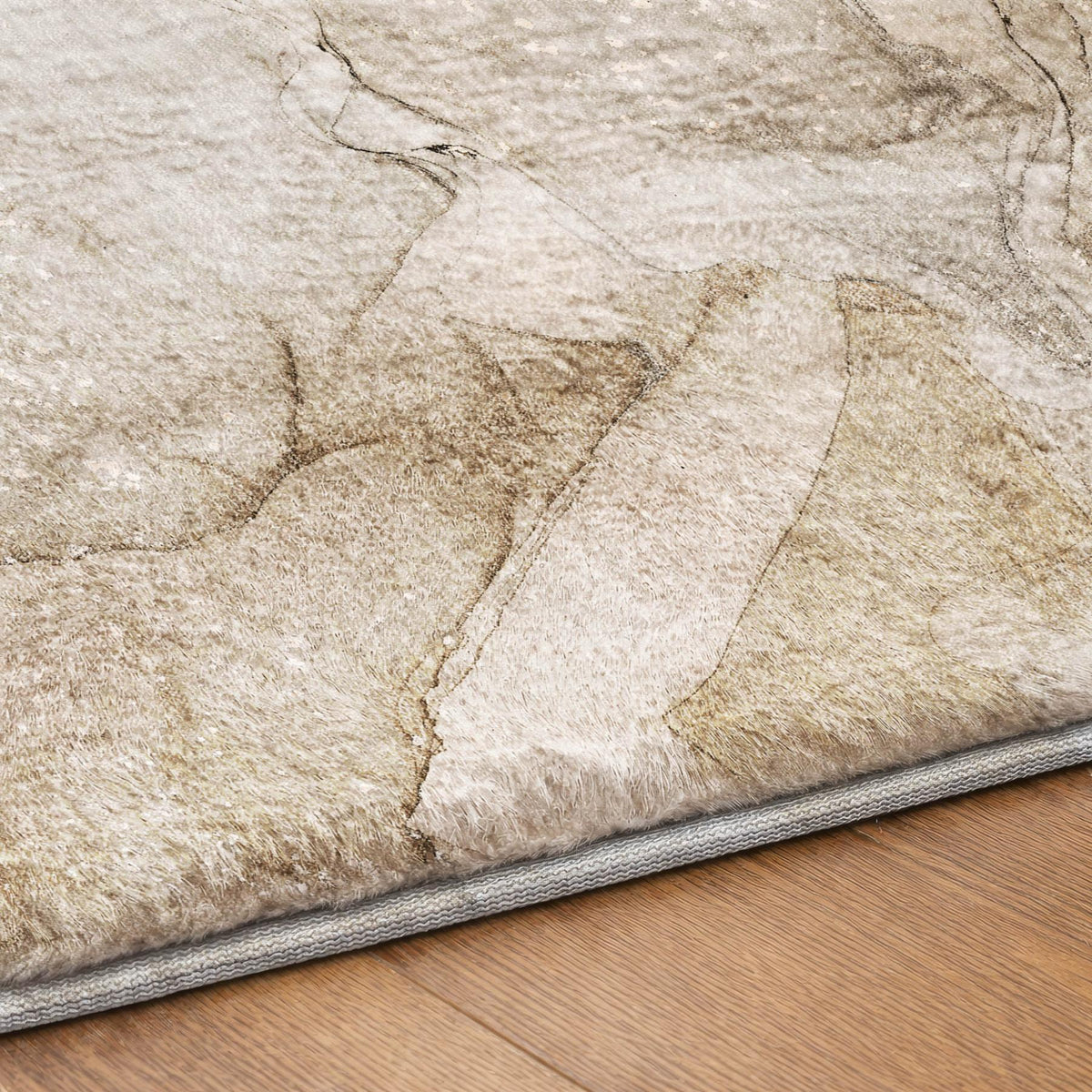 9' X 12' Beige And Taupe Abstract Shag Washable Area Rug With UV Protection - HomeRoots - Flyclothing LLC
