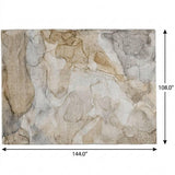 9' X 12' Beige And Taupe Abstract Shag Washable Area Rug With UV Protection - HomeRoots - Flyclothing LLC
