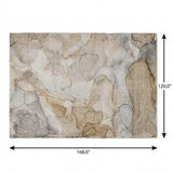 10' X 14' Beige And Taupe Abstract Shag Washable Area Rug With UV Protection - HomeRoots - Flyclothing LLC