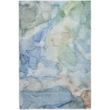 5' X 8' Blue And Teal Abstract Shag Washable Area Rug With UV Protection - HomeRoots - Flyclothing LLC