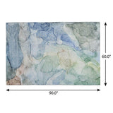 5' X 8' Blue And Teal Abstract Shag Washable Area Rug With UV Protection - HomeRoots - Flyclothing LLC
