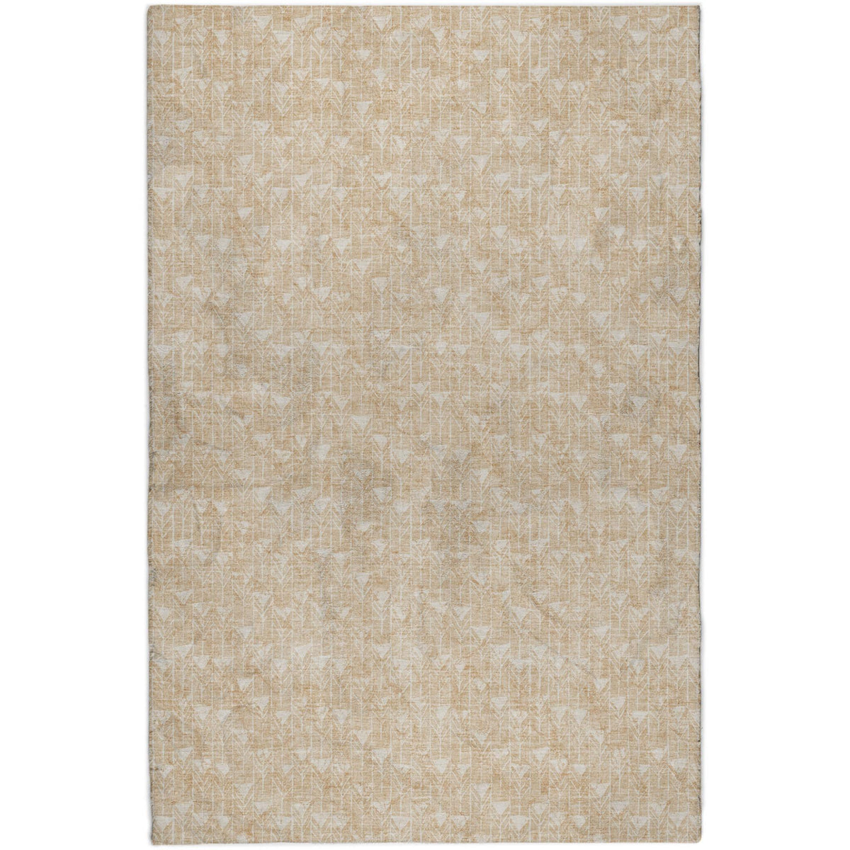 5' X 8' Beige And Taupe Geometric Shag Washable Area Rug With UV Protection - HomeRoots - Flyclothing LLC