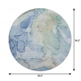8' Blue And Teal Abstract Shag Washable Round Rug With UV Protection - HomeRoots - Flyclothing LLC