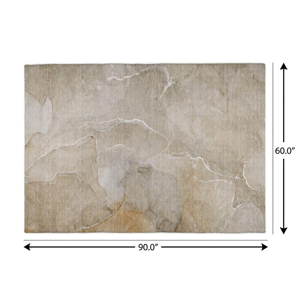 5' X 8' Beige And Taupe Abstract Shag Washable Area Rug With UV Protection - HomeRoots - Flyclothing LLC