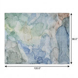 8' X 10' Blue And Teal Abstract Shag Washable Area Rug With UV Protection - HomeRoots - Flyclothing LLC