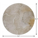 8' Beige And Taupe Abstract Shag Washable Round Rug With UV Protection - HomeRoots - Flyclothing LLC