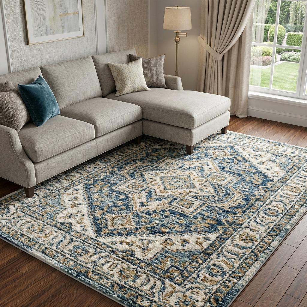 8' X 10' Beige And Taupe Geometric Shag Washable Area Rug With UV Protection - HomeRoots - Flyclothing LLC